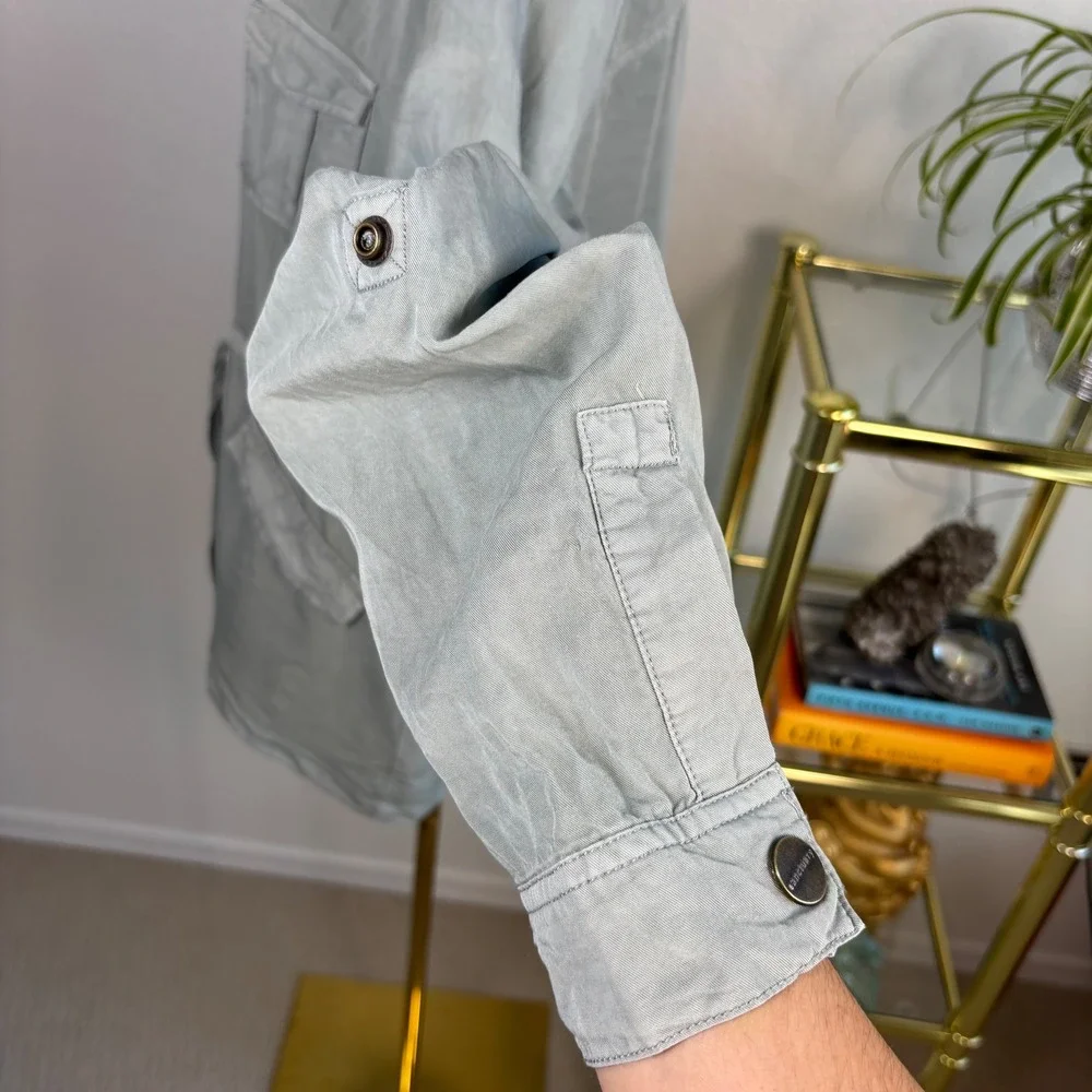 Sanctuary Utility Jacket, Sage Green Lyocell Medium | Drape‎ Safari Workwear